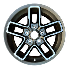 17-inch Jeep Gladiator OEM wheel ALY09335U30. Charcoal rim front view.