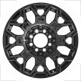 22-inch Hummer EV OEM wheel ALY14094U45. Black rim front view.