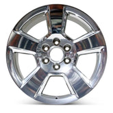 Front view of the 20x9" Polished Chevy Trucks wheel replacement 2014-2020 replica rim ALY05652U80N, 20937764
