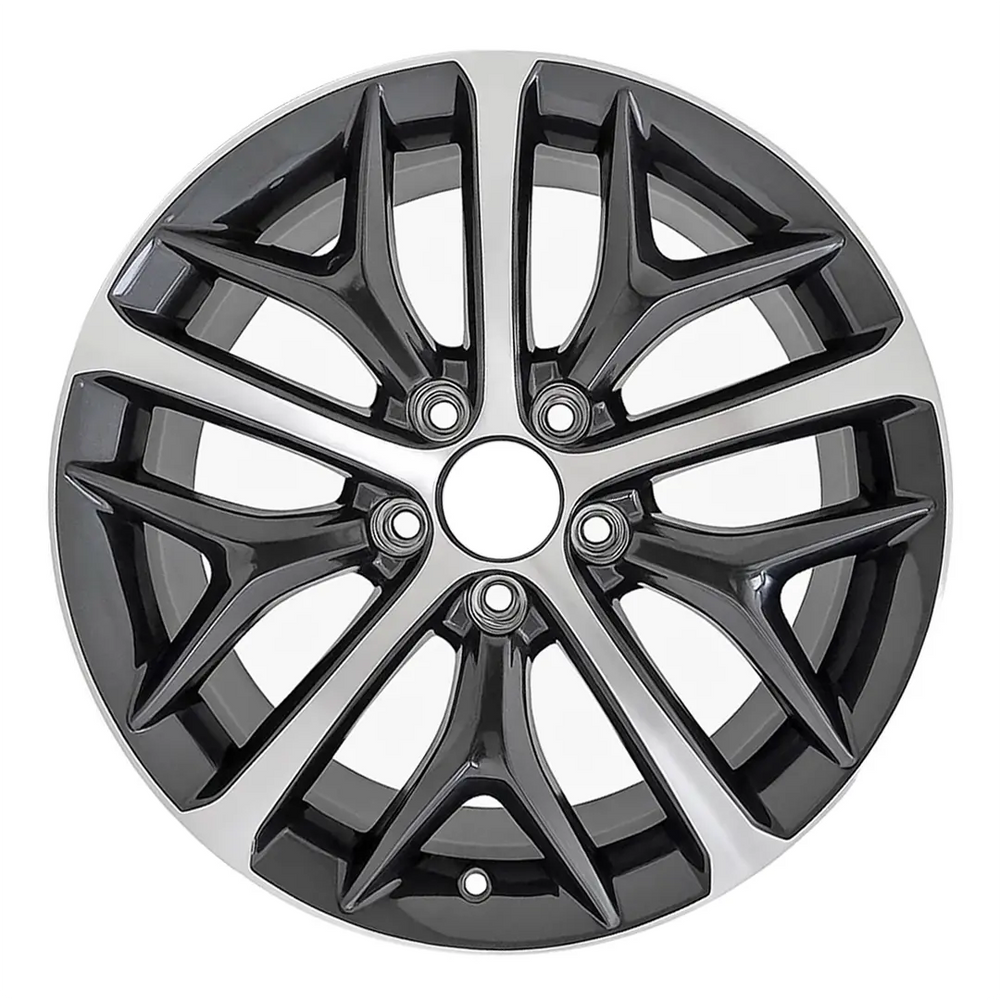 18-inch Honda Civic OEM wheel ALY63163U30. Charcoal rim front view.