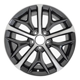 18-inch Honda Civic OEM wheel ALY63163U30. Charcoal rim front view.