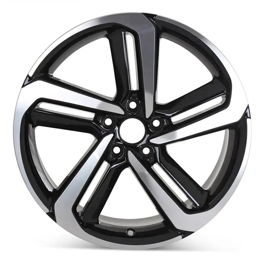 Front view of the 19x8.5" Honda Accord Sport wheel replacement 2018-2022 Machined Black replica rim ALY64127U45N part 42700TVAA94