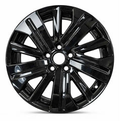 18-inch Mitsubishi Outlander OEM wheel ALY65868U45. Black rim front view.