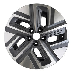 17-inch Hyundai Kona OEM wheel ALY70645U30. Charcoal rim front view.
