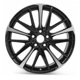 Front view of a 19" Toyota Camry wheel replacement 2018-2021 Machined Black replica rim ALY75222U45, parts 4261106E20