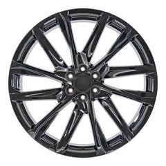 Front view of a 26x10 Black wheel replacement for Cadillac Escalade replica rim 9511091