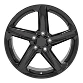 Front view of a 19x10 Gloss Black wheel replacement for Chevy Corvette replica rim 9511105