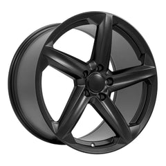 Angle view of a 19x8.5 Black wheel replacement for Chevy Corvette replica rim 9511108