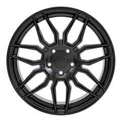 Front view of a 19x8.5 Satin Black wheel replacement for Chevy Corvette replica rim 9511118