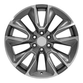 Front view of a 22x9 Machined Gunmetal wheel replacement for Chevy Silverado replica rim 9511404