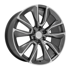 Side view of a 24x10 Machined Gunmetal wheel replacement for Chevy Silverado replica rim 9511406