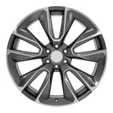 Front view of a 24x10 Machined Gunmetal wheel replacement for Chevy Silverado replica rim 9511406