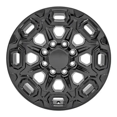 Front view of a 20x8.5 Gloss Black wheel replacement for Chevy Silverado replica rim 9511093