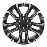 Front view of a 22x9 Machined Black wheel replacement for Cadillac Escalade replica rim 9510995
