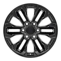 Front view of an 18x8.5 Black wheel replacement for Cadillac Escalade replica rim 9511407