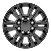 Front view of a 20x8.5 Black wheel replacement for Chevy Trucks replica rim 9511139