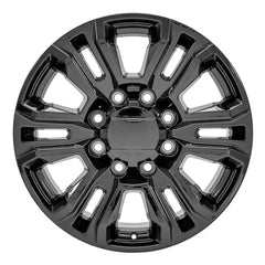 Front view of a 20x8.5 Black wheel replacement for Chevy Trucks replica rim 9511139