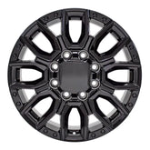 Front view of a 20x8.5 Black wheel replacement for GMC Trucks replica rim 9511061