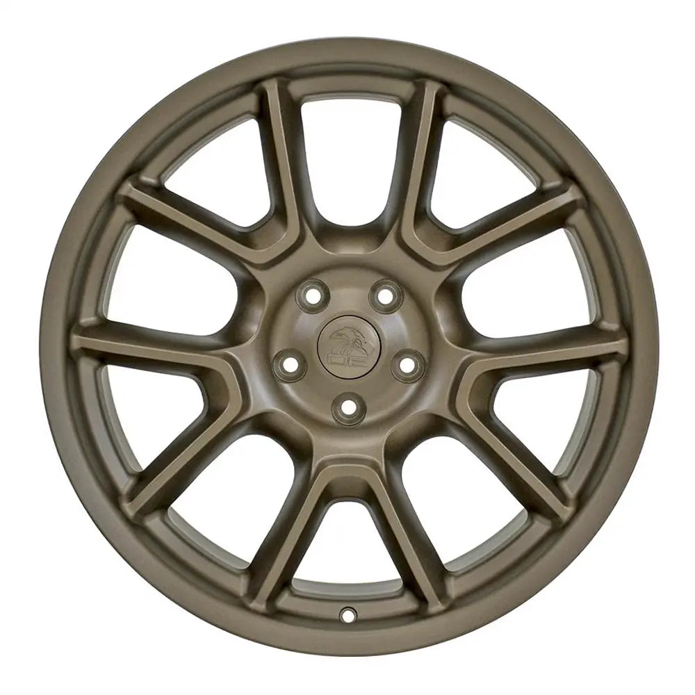Front view of a 22x9.5 Bronze wheel replacement for Jeep Grand Cherokee replica rim 9511075