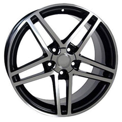 18" Black Machined wheel replacement for Chevy Corvette 1988-2004. Replica Rim 5910241