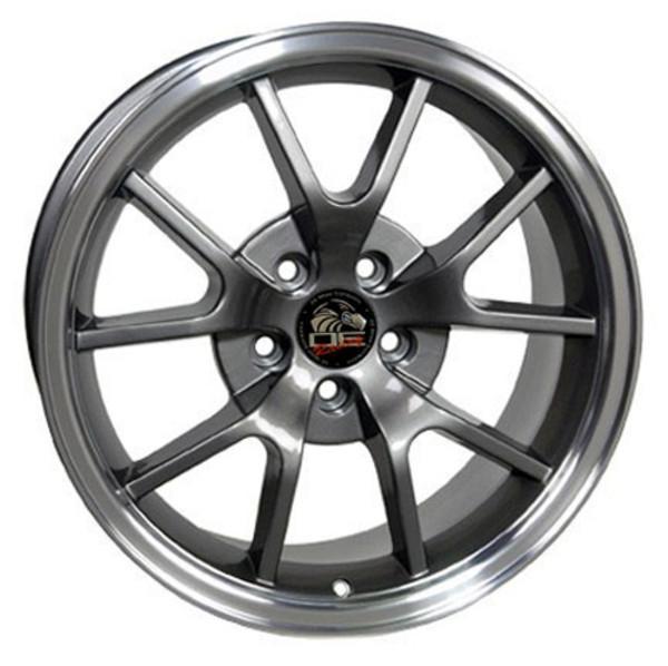 18" Gunmetal Machined Lip wheel replacement for Ford Mustang 1994-2004. Replica Rim 8181972