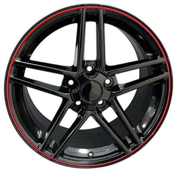 19" Black Red Band wheel replacement for Chevy Corvette 2005-2013. Replica Rim 7387762