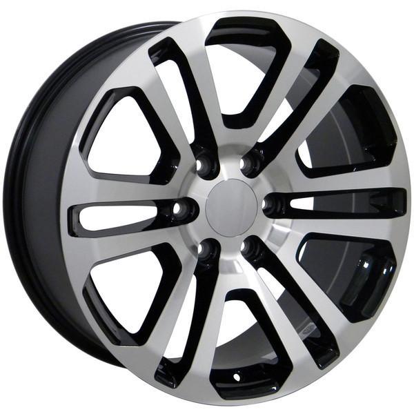 22" Black Machined wheel replacement for Chevy C2500 1988-2000. Replica Rim 9489817