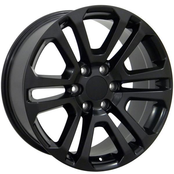 22" Matte Black wheel replacement for Chevy C2500 1988-2000. Replica Rim 9489815