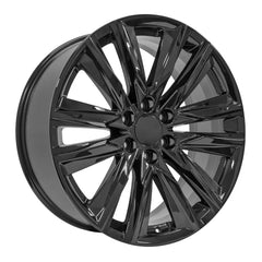 Angle view of a 22x9 Black wheel replacement for Cadillac Escalade replica rim 9510951