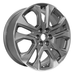 Angle view of a 20x8 Machined Silver wheel replacement for Chevy Traverse replica rim 9511131