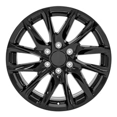 Front view of a 20x9 Black wheel replacement for GM Trucks replica rim 9511085