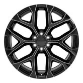 Front view of a 24x10 Black wheel replacement for GM Trucks replica rim 9510967