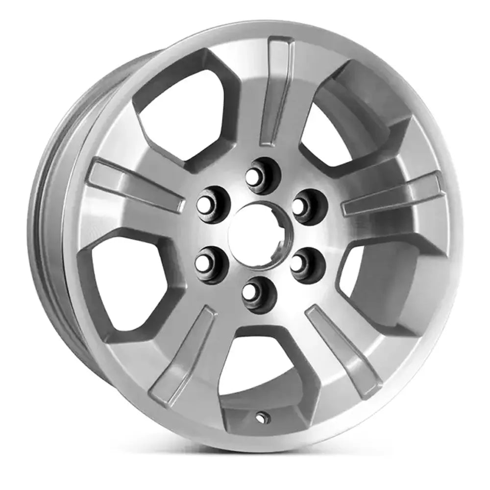 Angle view of the 18x8.5" Chevy Silverado wheel replacement 2014-2020 replica rim ALY05647U10N, 20937771