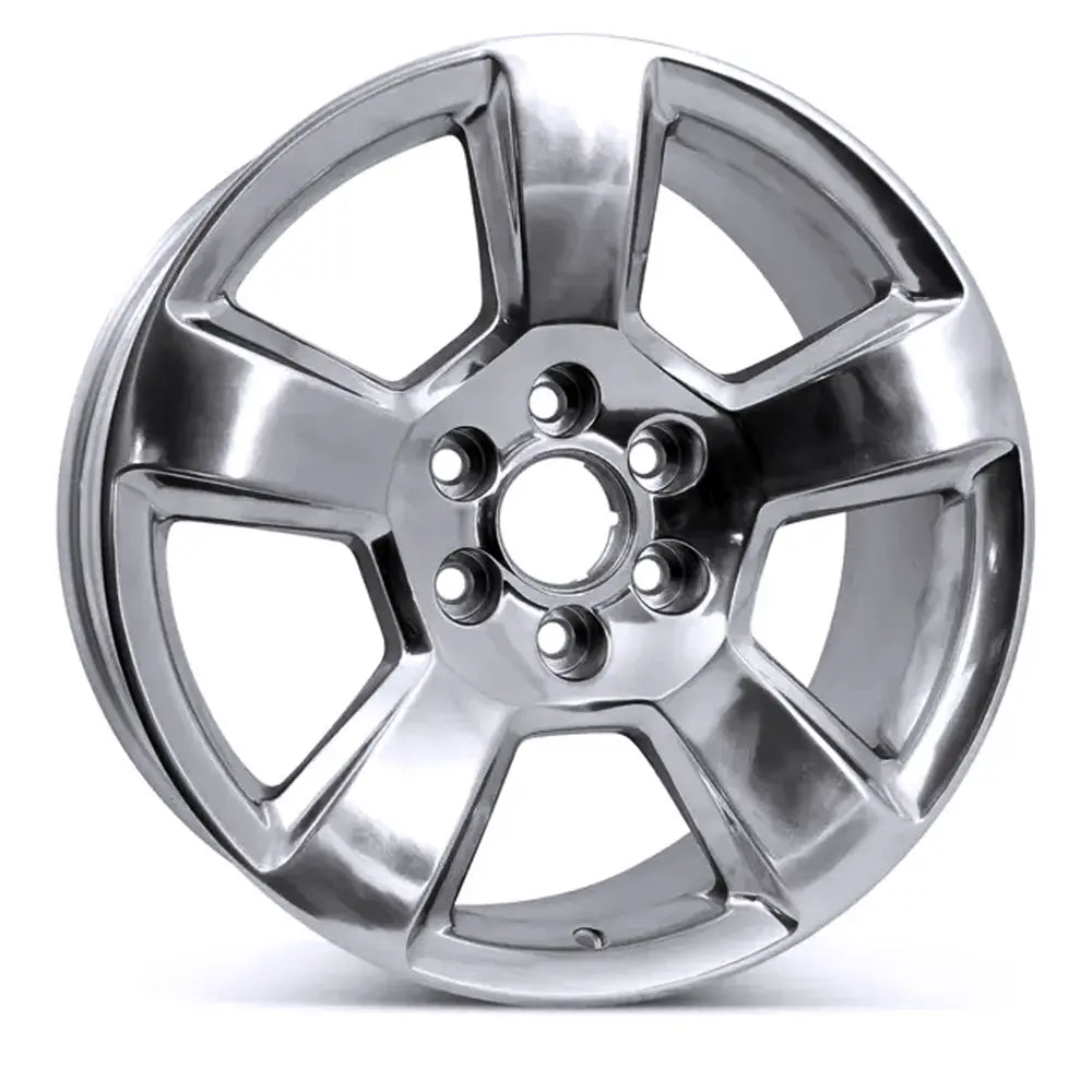 Angle view of the 20x9" Polished Chevy Trucks wheel replacement 2014-2020 replica rim ALY05652U80N, 20937764