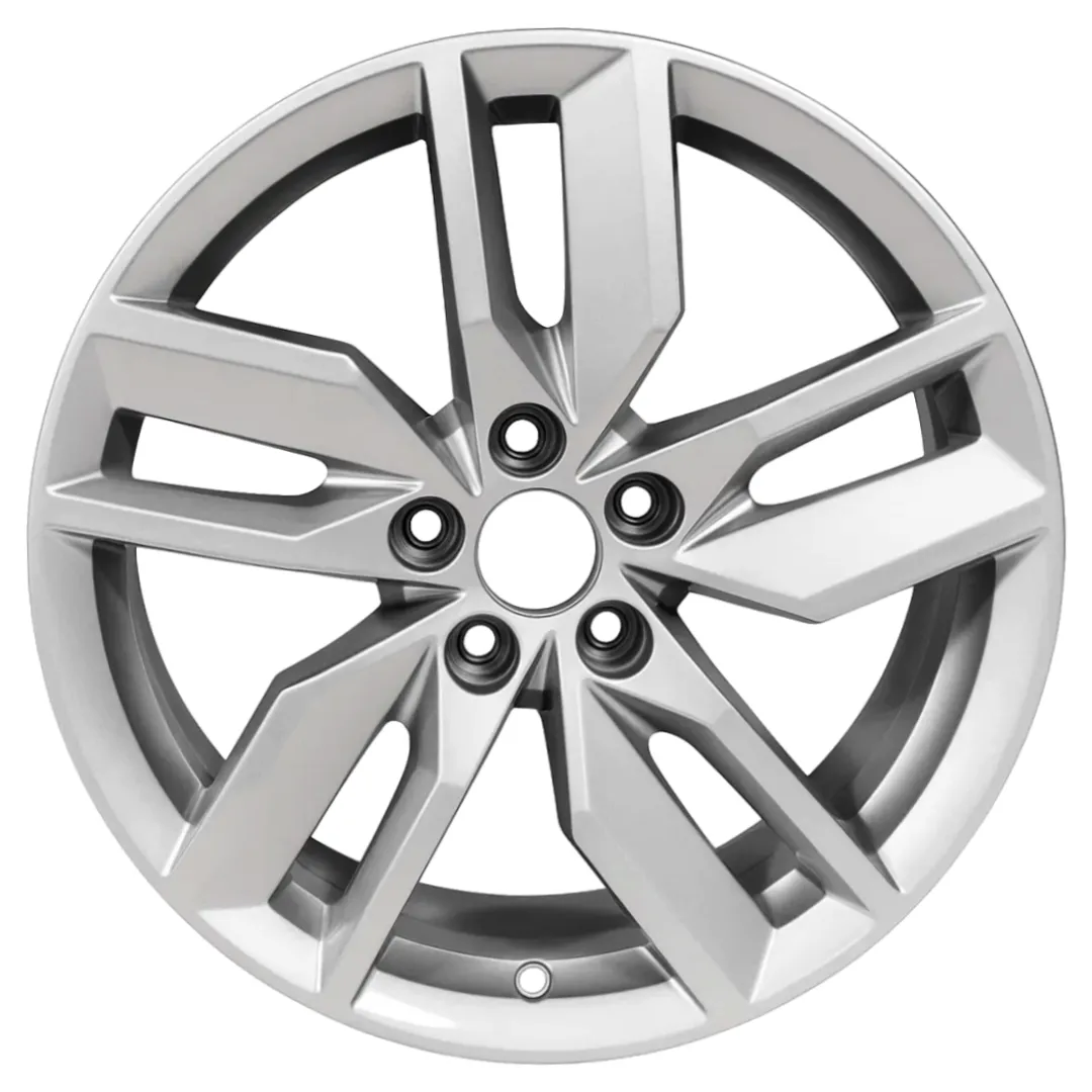 18-inch Audi Q5 OEM wheel ALY59096U20. Silver rim front view.
