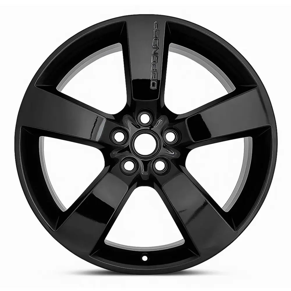 22-inch Land Rover Defender OEM wheel ALY72353U45. Black rim front view.