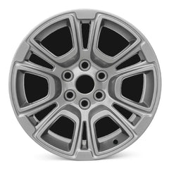 18-inch Jeep Wagoneer OEM wheel ALY09295U20. Silver rim front view.