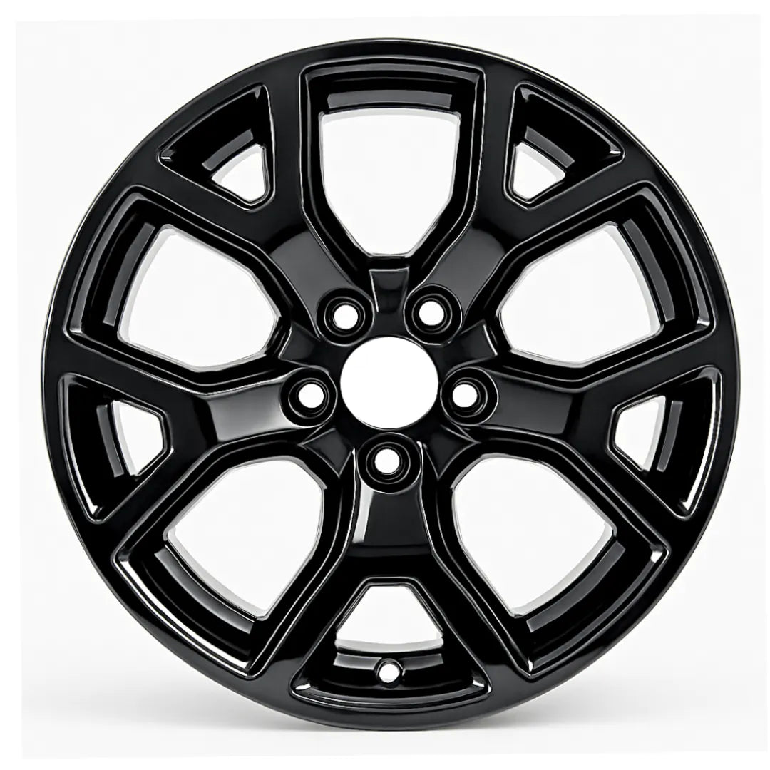 20-inch Jeep Wagoneer OEM wheel ALY09296U45. Black rim front view.