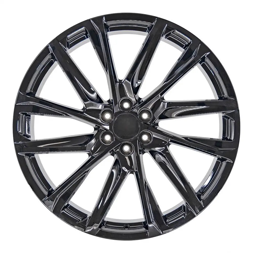 Front view of a 26x10 Black wheel replacement for Cadillac Escalade replica rim 9511091