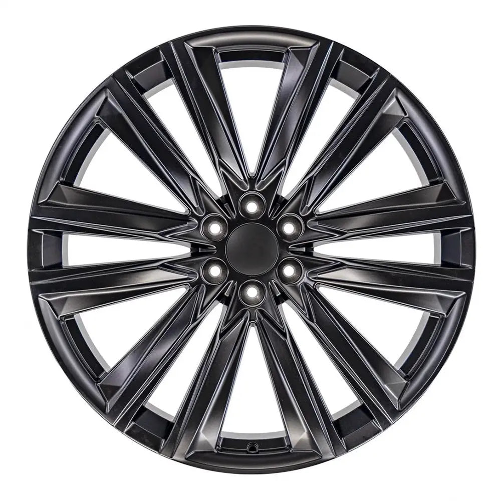 Front view of a 26x10 Black wheel replacement for Cadillac Escalade replica rim 9511083