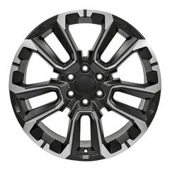 Front view of a 22x9 Machined Black wheel replacement for Cadillac Escalade replica rim 9510995