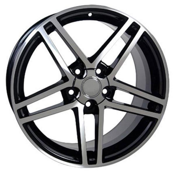 17" Black Machined wheel replacement for Chevy Corvette 1988-1996. Replica Rim 5910238