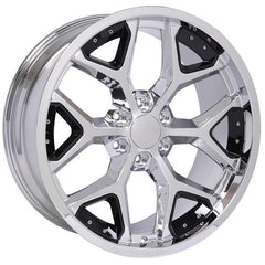 22" Chrome Black Inserts wheel replacement for Chevy Blazer 1992-1994. Replica Rim 9507479